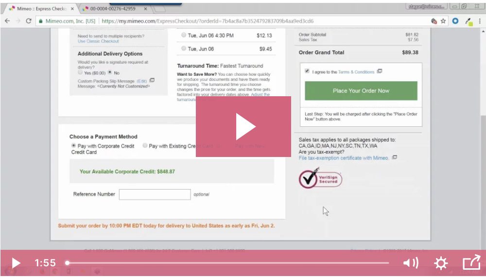 Video: How to Use Express Checkout in Mimeo and Save Time